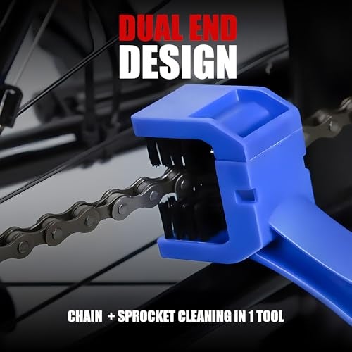 Autofy Universal Motorcycle/Cycle Chain Cleaner Brush for Bikes with Soft & Long Bristles Ideal for Cleaning Cycle/Bike Chains (Sky Blue) - Image 3