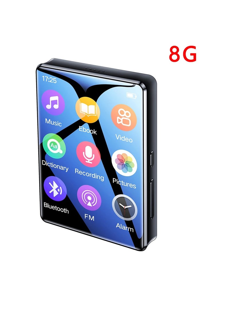 AROAQ Mp3 Player, 2.4 Inch Full Screen Music Player, Full Touch Screen Bluetooth Hifi Stereo Audio Player, Rechargeable Voice Recorder Radio Player With Built In Speaker, (8GB Memory Extension Support) - Image 1