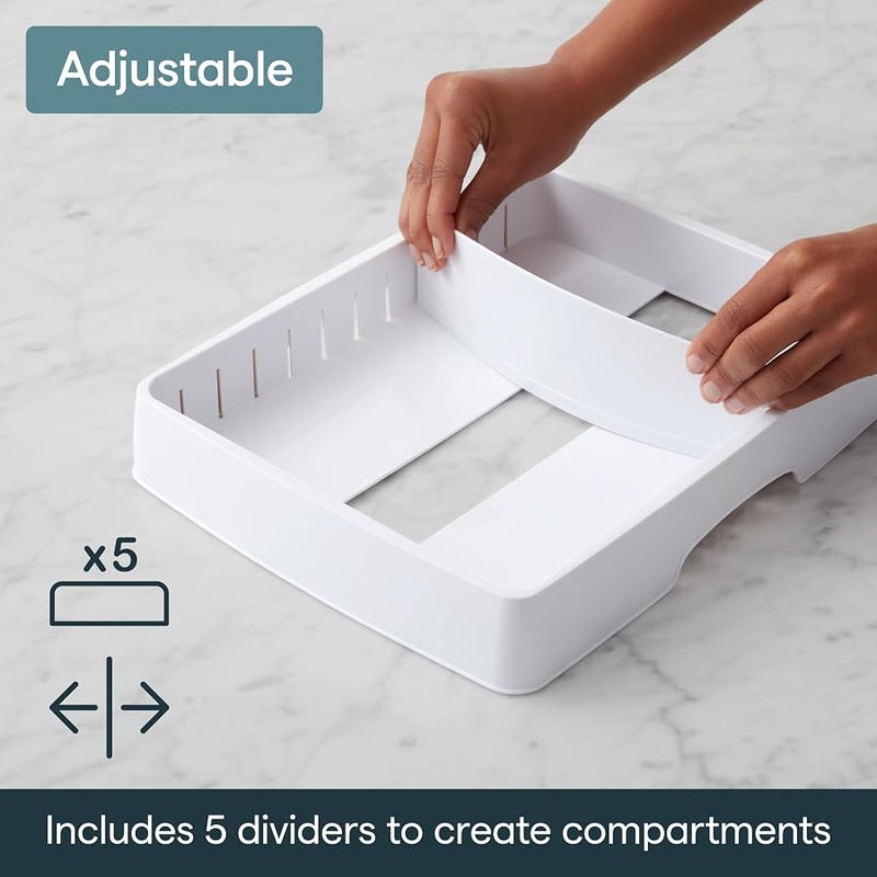 يوكوبيا YouCopia StoraLid Adjustable Food Container Lid Organizer, Kitchen Cabinet Storage Rack for Lids, BPA-Free, Holds Round & Square Lids, Space-Saving, Large Size- 50100 - Image 4