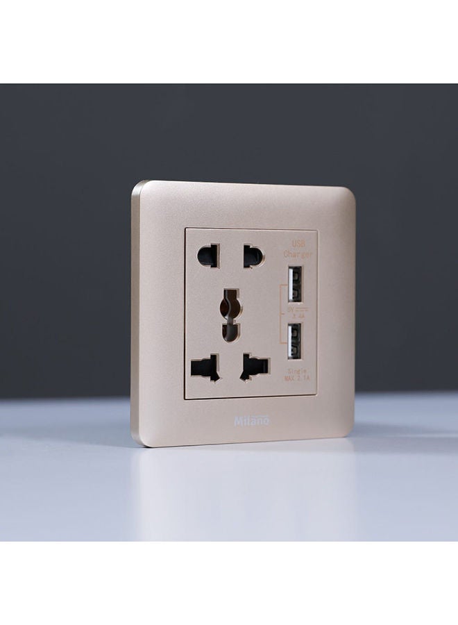 DANUBE HOME Danube Home - Milano 2 Pin & 3 Pin Universal Socket With 2.1A Us - Image 2