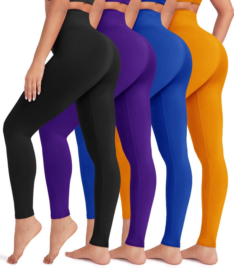 VALANDY Creamlush 4 Pack Leggings for Women-High Waisted Ultra Soft Stretchy Yoga Lounge Pants - Image 1