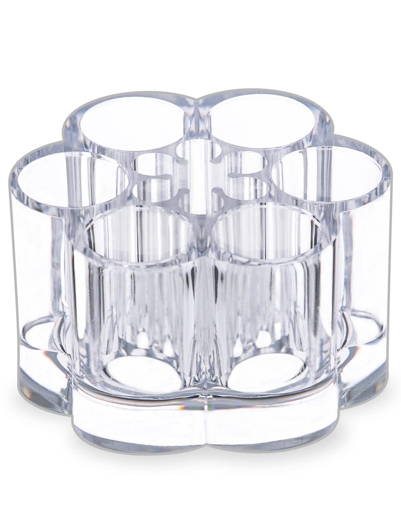 Mosiker Acrylic Lipstick Holder Small Flower Clear Compact Chapstick Lip Gloss Liner Nail Brush Organizer With 12 Slots - Image 1