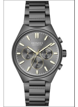 Homies Men's Smoke-Grey Color Functions Active Wristwatch + Bracelet Gift  - Image 1