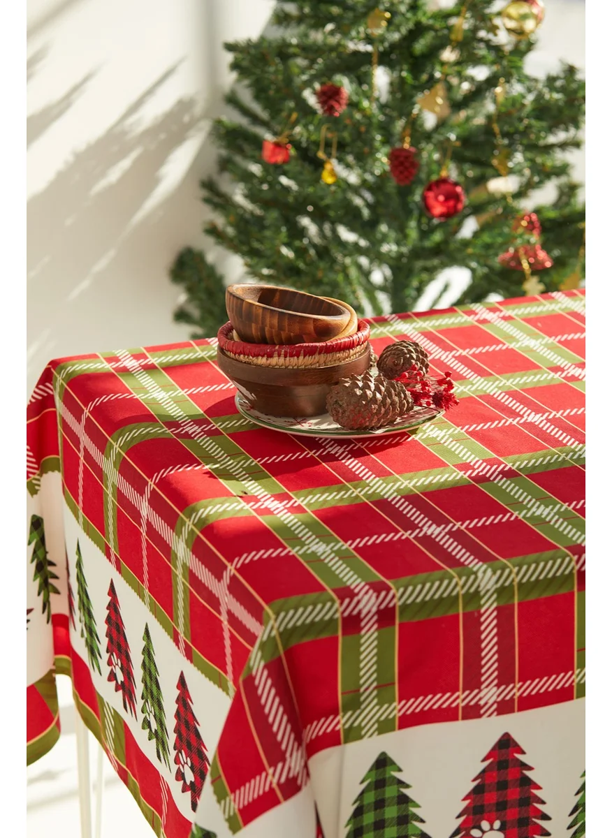 Ays Home Ayshome Red Pine Tree Plaid Christmas Tablecloth