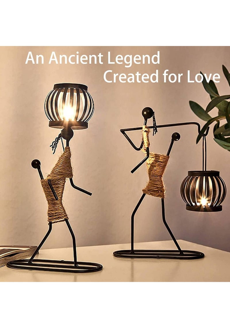 ARNOTEC Metal Candle Holder Abstract Character Candlestick Decorative Handmade Candlestick Vintage Candle Stand for Wedding Home Coffee Shop Table Decoration Art Gift  - Image 4