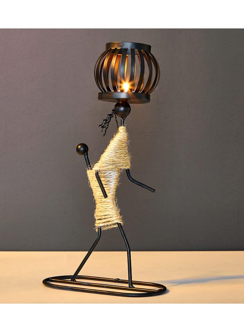 ARNOTEC Metal Candle Holder Abstract Character Candlestick Decorative Handmade Candlestick Vintage Candle Stand for Wedding Home Coffee Shop Table Decoration Art Gift  - Image 5