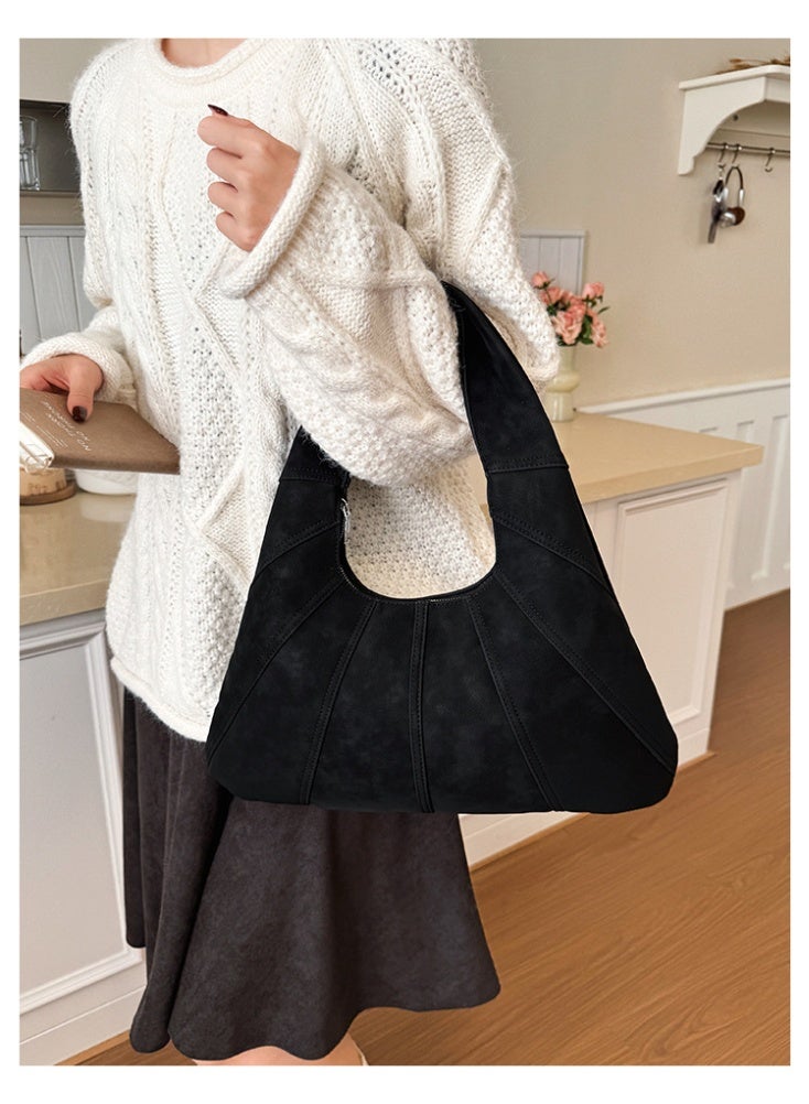 Soft PU Leather Slouchy Hobo Bag for Women, Large Capacity Shoulder Tote with Zipper Closure, Trendy Lightweight Handbag for Daily Work & Travel - Image 3