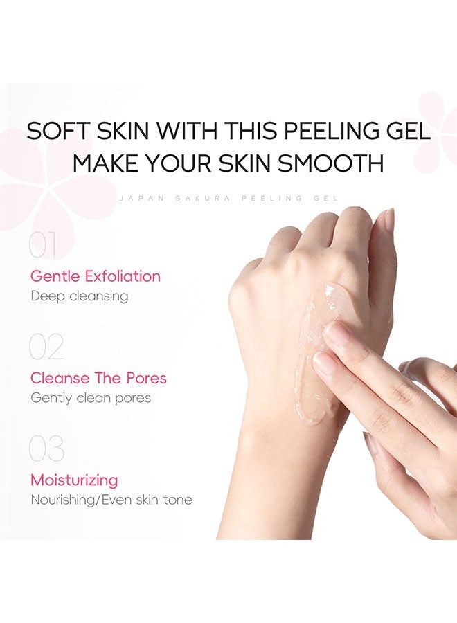 لايكو جل تقشير ساكورا، للعناية بالبشرة للوجه والجسم، يزيل البقع الداكنة ويشد لون البشرة، مقشر لطيف ينظف البشرة بعمق، جل مرطب لجميع أنواع البشرة 60 جرام - Image 3