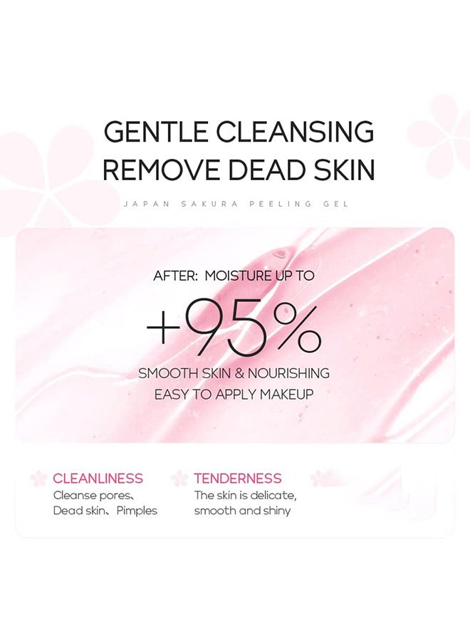 لايكو جل تقشير ساكورا، للعناية بالبشرة للوجه والجسم، يزيل البقع الداكنة ويشد لون البشرة، مقشر لطيف ينظف البشرة بعمق، جل مرطب لجميع أنواع البشرة 60 جرام - Image 4