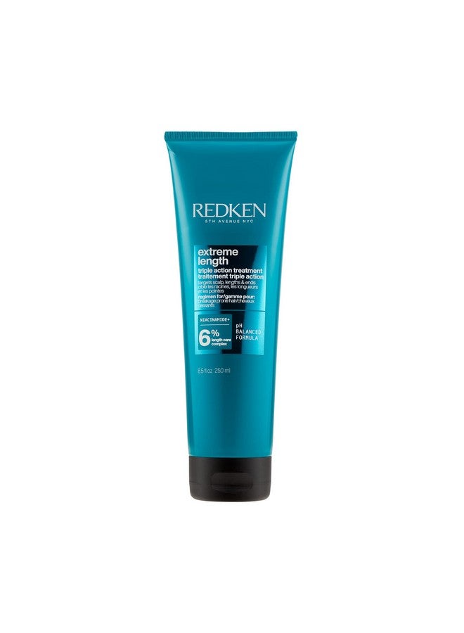Redken Extreme Length Treatment Mask | Rinse-Out Hair Mask with Biotin & Castor Oil | For Hair Growth | 8.5 Fl Oz - Image 1
