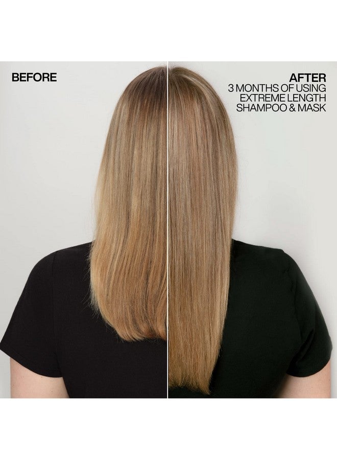 Redken Extreme Length Treatment Mask | Rinse-Out Hair Mask with Biotin & Castor Oil | For Hair Growth | 8.5 Fl Oz - Image 4
