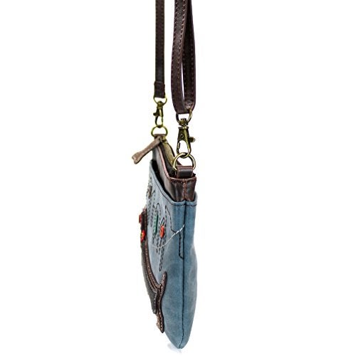 Chala Mini Crossbody Handbag, Pu Leather, Small Shoulder Purse Adjustable Strap (Wiener Dog-Indigo) - Image 4