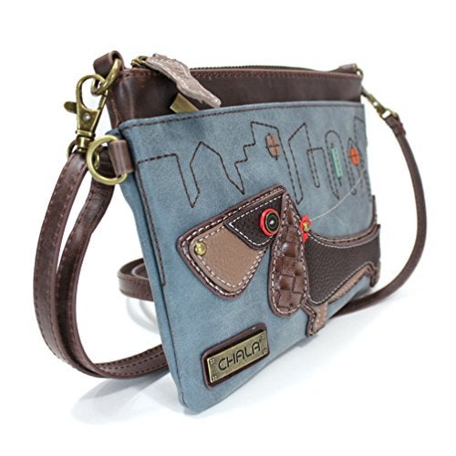 Chala Mini Crossbody Handbag, Pu Leather, Small Shoulder Purse Adjustable Strap (Wiener Dog-Indigo) - Image 5