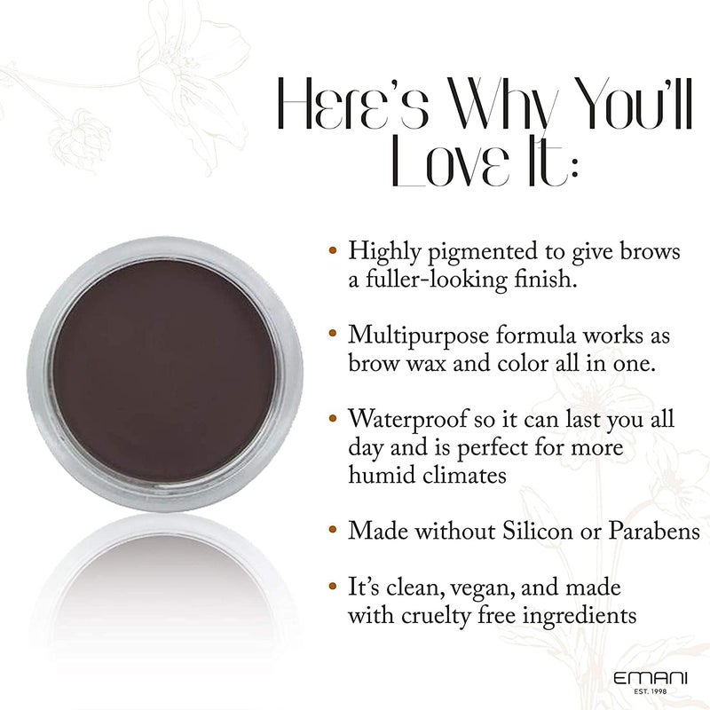 Emani All-In-One Vegan Eyebrow Cream - 0.42oz (Dark Brown) - Image 5