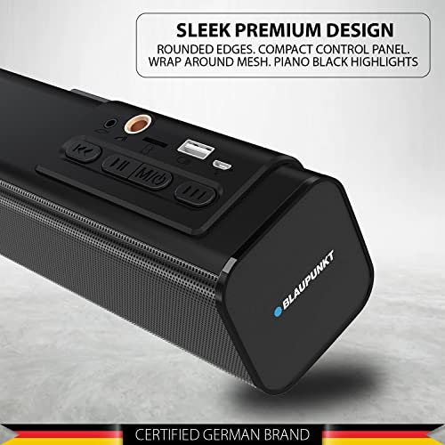 Blaupunkt SBA50 PRO Wireless Bluetooth Soundbar with 2400 mAh Built-in Battery I 4 Full Range Speakers I HD Sound I Sleek Premium Design I Guitar & Mic Input for Karaoke I EQ Modes - Image 3
