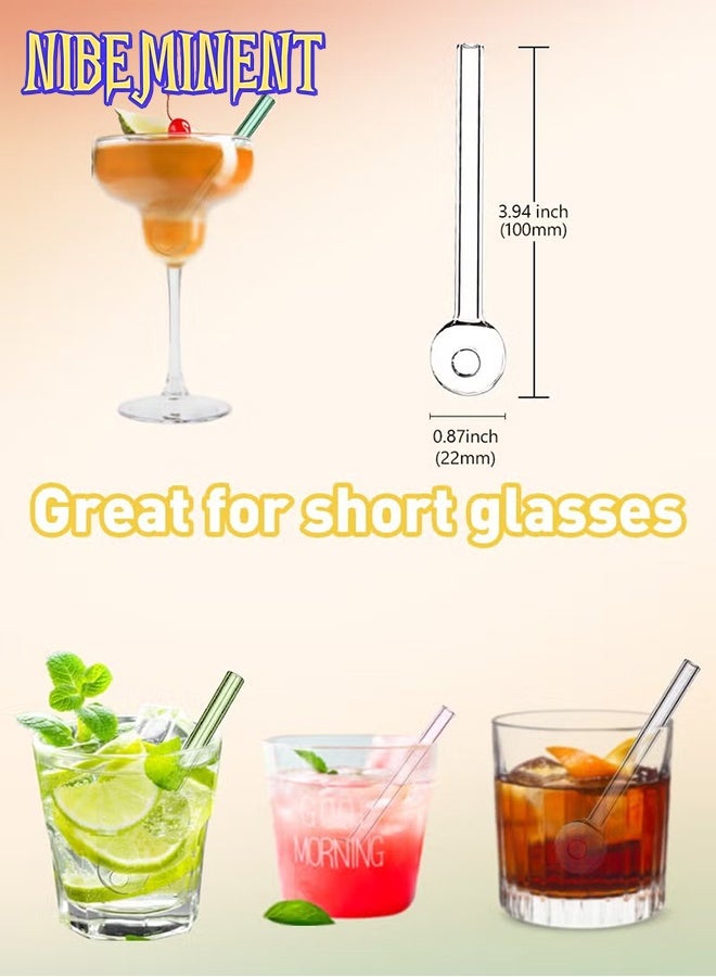 NIBEMINENT مصاصات زجاجية غير قابلة للكسر - مجموعة 8 مصاصات زجاجية قابلة لإعادة الاستخدام مع فرشاة تنظيف واحدة للمشروبات والأعشاب والعصائر والعلاج بالروائح (لون شفاف) - Image 5