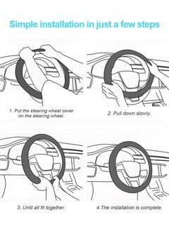 HomarKet Carbon Fiber & Microfiber PU Leather Steering Wheel Cover Anti-Slip Car Steering Wheel Protector Breathable Sweat Absorbent Sport for Diameter 38cm 15  - Image 5