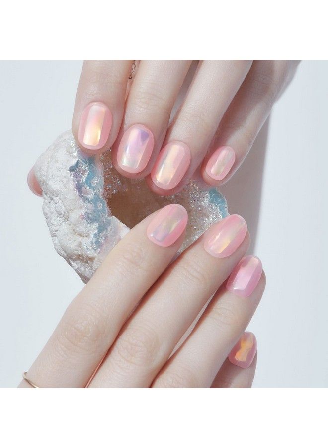 DASHING DIVA Glaze Nail Strips Pink Dew Works With Any Led Nail Lamp Long Lasting Chip Resistant Semicured Gel Nail Strips Contains 34 Salon Quality Nail Wraps 1 Prep Pad 1 Nail File - Image 5