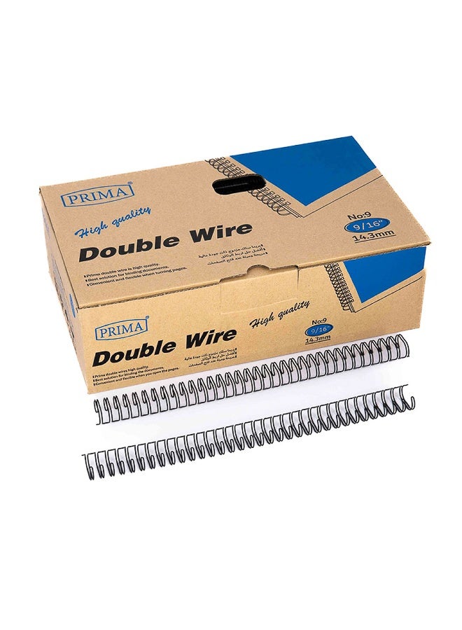 بريما سلك مزدوج لفائف تجليد لولبية مقاس 14.3مم (9/16'') عبوة 100 قطعة، جسم ألمنيوم رقيق ومرن لربط سلس وآمن، متوافق مع نظام 3:1، سعة حتى 113 صفحة، مثالي للمكاتب والمدارس والمطابع - Image 1