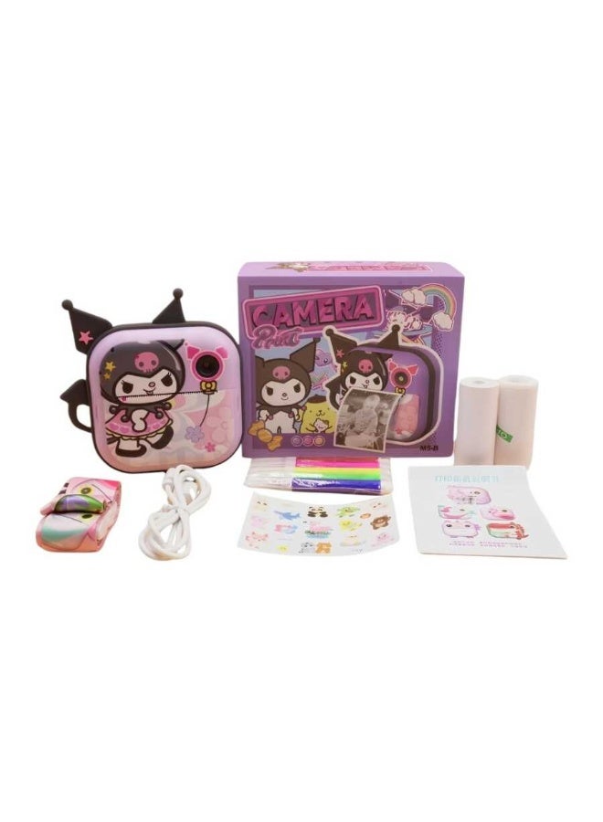 Kuromi Character Theme Print Camera kid-friendly digital camera snap photos, print them instantly in black & white - Image 2