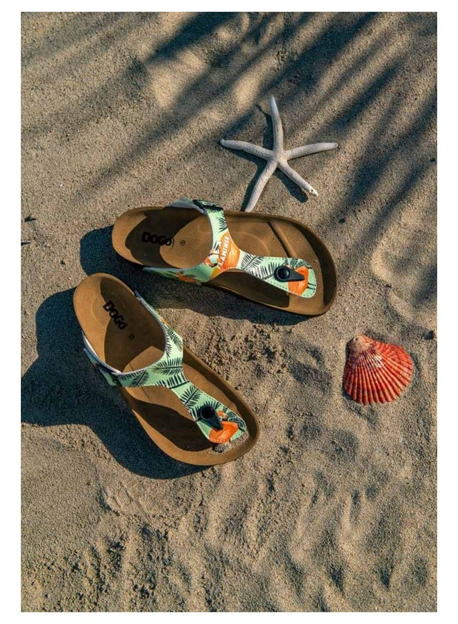 Dogo Women’s Vegan Leather Turquoise Thong Sandals - Be A Flamingo Design. - Image 2