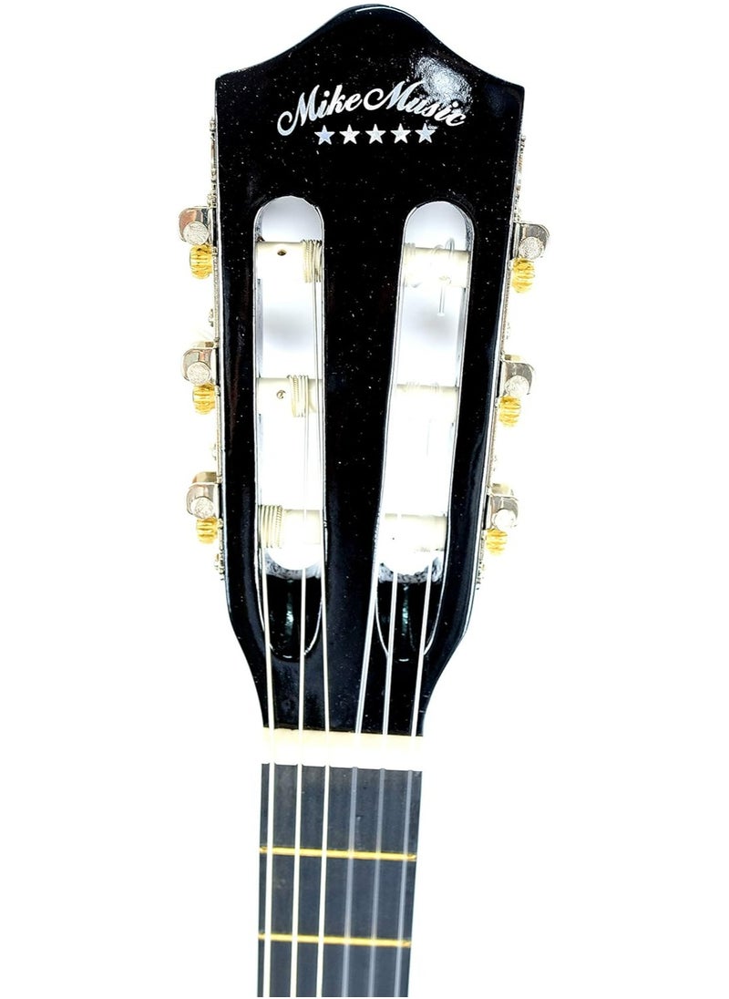 Mike Music 38 Inch Classical Guitar for Beginner Teen Adult, 38-inch Guitar Acoustic Classic Guitar 6-Strings Classical Guitar Set With Accessories Gig Bag, Picks, Right Hand, Black  - Image 2