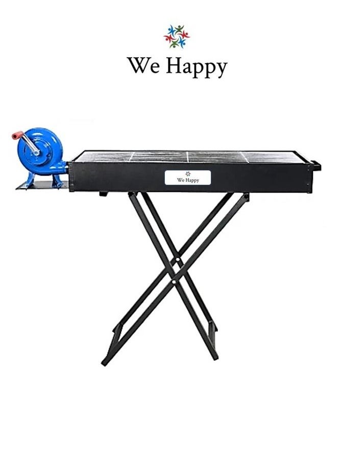We Happy Folding Barbecue Outdoor Grill with Blower 80 CM x 30 CM Perfect for Camping and Picnic  - Image 1