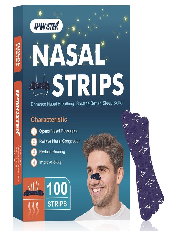 UPMOSTEK Nasal Strips for Snoring - Extra Strength Nose Strips for Breathing - Nose Tape for Sport, Work and Sleep - Anti Snoring Strips Help Stop Snoring (Blue-100 PCS - Image 1