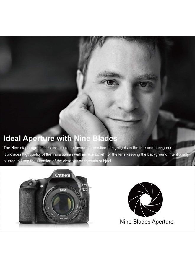Meike 85mm f1.8 Large Aperture Full Frame Auto Focus Telephoto Lens for Canon EOS EF Mount Digital SLR Camera Compatible with APS C Bodies Such as 1D 5D3 5D4 6D 7D 70D 550D 80D  - Image 5