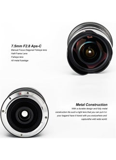 Meike 7.5mm f2.8 RF-Mount Ultra Wide Circular fisheye Lenses Manual Focus Fixed Prime APS-C Lens Compatible with Canon EOS-R EOS-RP R5 R5C R6 R7 R10 Mirrorless Camera  - Image 4