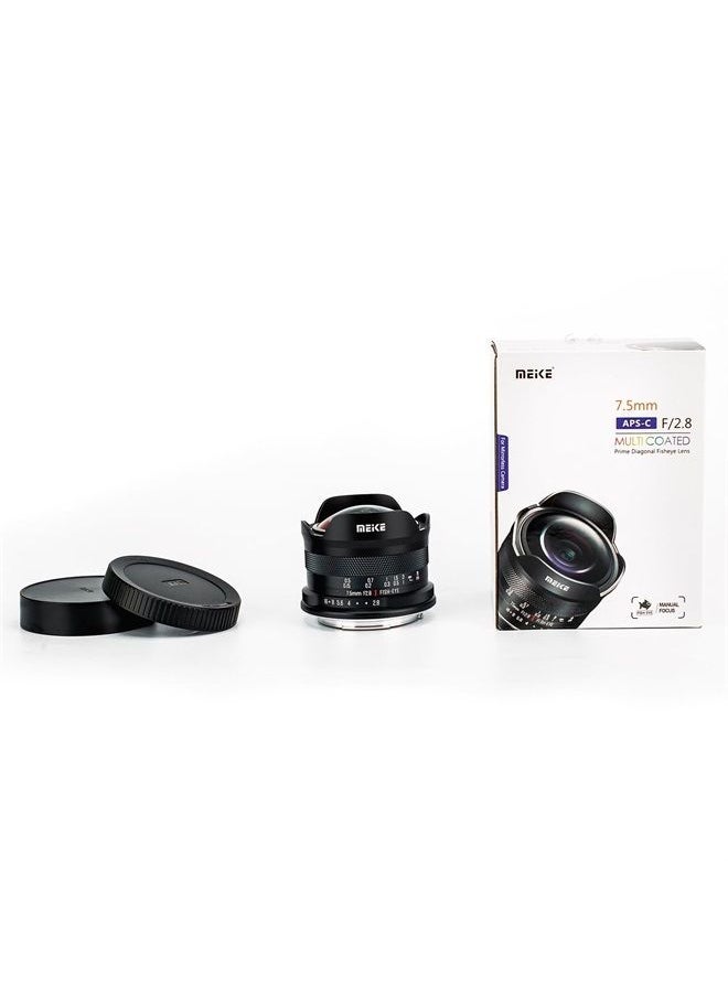 Meike - 7.5mm f2.8 RF-Mount Ultra Wide Circular fisheye Lenses Manual Focus Fixed Prime APS-C Lens Compatible with Canon EOS-R EOS-RP R5 R5C R6 R7 R10 Mirrorless Camera - Image 1