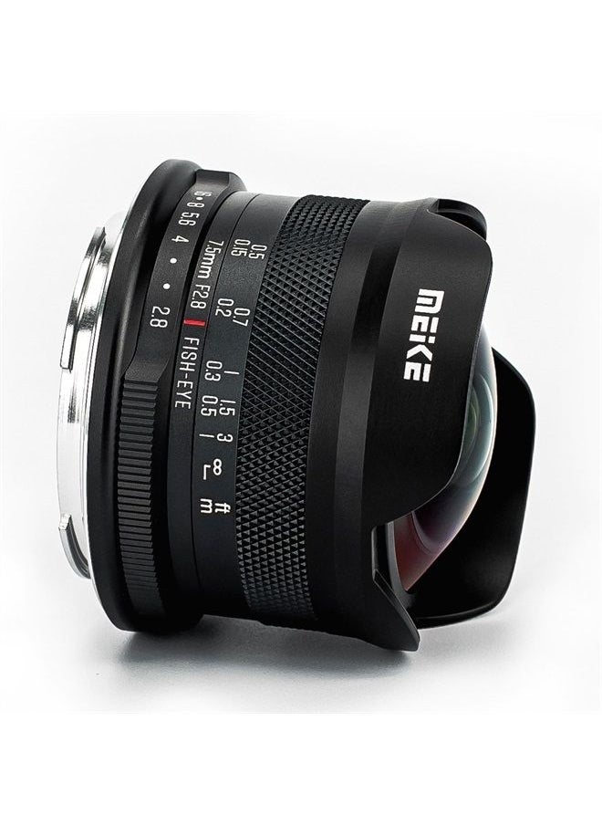 Meike - 7.5mm f2.8 RF-Mount Ultra Wide Circular fisheye Lenses Manual Focus Fixed Prime APS-C Lens Compatible with Canon EOS-R EOS-RP R5 R5C R6 R7 R10 Mirrorless Camera - Image 1