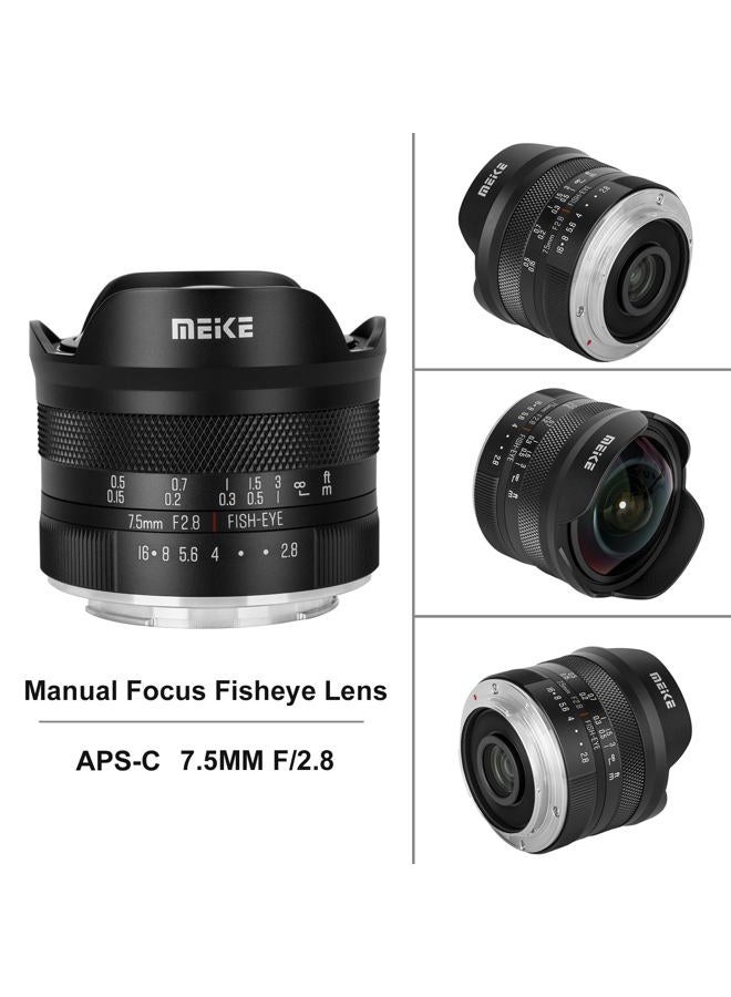 Meike عدسة 7.5 مم f2.8 RF-Mount فائقة الاتساع دائرية الشكل للعين السمكية بتركيز يدوي عدسة ثابتة رئيسية APS-C لكاميرات كانون EOS-R EOS-RP R5 R5C R6 R7 R10 بدون مرآة - Image 2