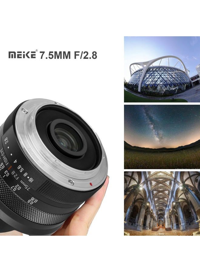 Meike عدسة 7.5 مم f2.8 RF-Mount فائقة الاتساع دائرية الشكل للعين السمكية بتركيز يدوي عدسة ثابتة رئيسية APS-C لكاميرات كانون EOS-R EOS-RP R5 R5C R6 R7 R10 بدون مرآة - Image 3