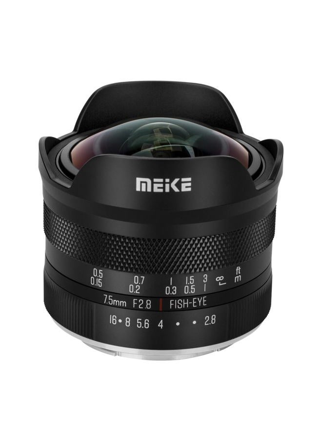 Meike عدسة 7.5 مم f2.8 RF-Mount فائقة الاتساع دائرية الشكل للعين السمكية بتركيز يدوي عدسة ثابتة رئيسية APS-C لكاميرات كانون EOS-R EOS-RP R5 R5C R6 R7 R10 بدون مرآة - Image 1