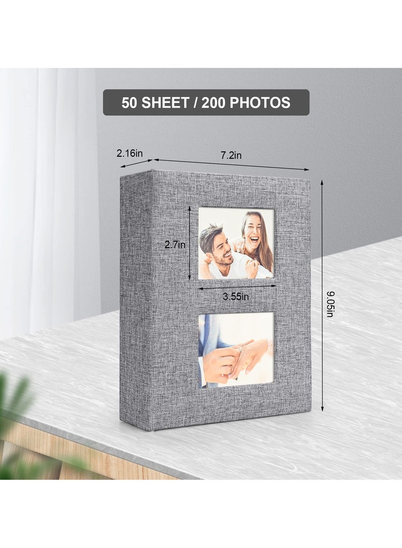 GNAFOTU Photo Albums 6x4, 50 Pages 200 Photos, Black Pages, Linen Photo Album, Slip In Photo Album 10 x 15cm Large Capacity, Perfect Gifts For Anniversary, Baby, Wedding, Birthday, Family - Image 4