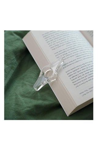 Book Page Holder for Reading, Clear Acrylic Spreader with Thumb or Finger Ring, Active Reader Bookmark, Compact and Portable for Paperback or Hardcovers - view 3