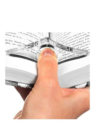 Book Page Holder for Reading, Clear Acrylic Spreader with Thumb or Finger Ring, Active Reader Bookmark, Compact and Portable for Paperback or Hardcovers - view 4