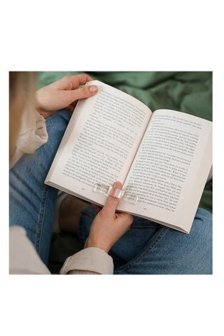 Book Page Holder for Reading, Clear Acrylic Spreader with Thumb or Finger Ring, Active Reader Bookmark, Compact and Portable for Paperback or Hardcovers - view 5