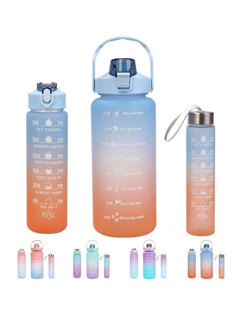 Reko Sports Water Bottle With Straw, 2L 900ml 500ml Motivational Sports Water Bottle - Multicolor - Image 5