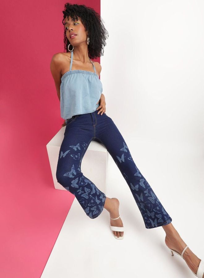 Freehand Women Bootcut Laser Print High Rise Jeans - Image 4