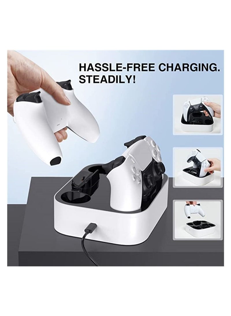 PS5 Controller Charger, 3 Hour Fast Charging Dock with Safety Chip Protection & LED Indicator, Chargering Station for Playstation 5 Console