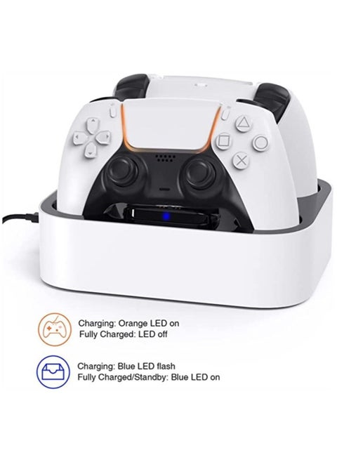 PS5 Controller Charger, 3 Hour Fast Charging Dock with Safety Chip Protection & LED Indicator, Chargering Station for Playstation 5 Console