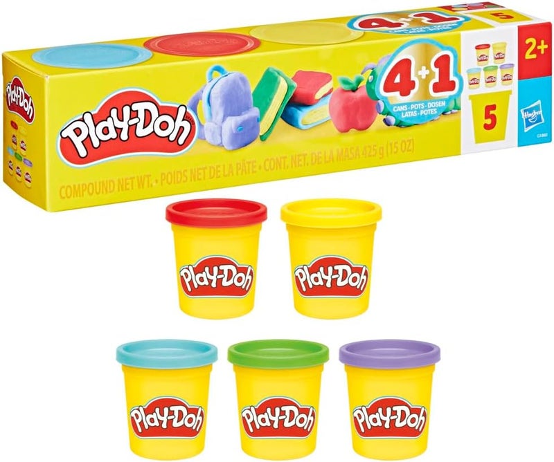 Play-Doh 5 Pack Back to School Set - 3 Ounce Cans for Kids 2+ - Image 1