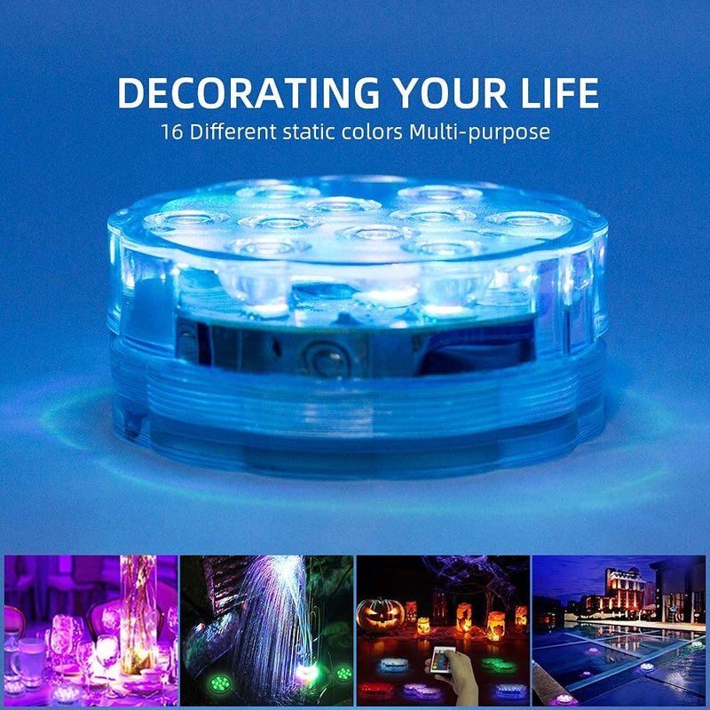 GLODD Submersible Pool Lights Underwater LED Lights with Remote Battery Operated Bath Tub Lights for Fish - Image 5