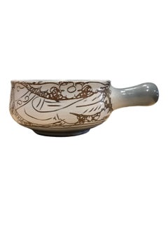 Hand painted porcelain casserole in the shape of a frying pan, 14 cm