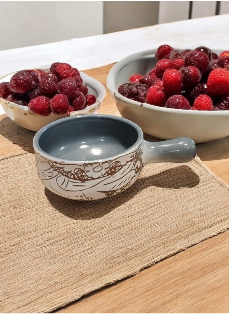 Generic - Hand painted porcelain casserole in the shape of a frying pan, 14 cm - Image 1