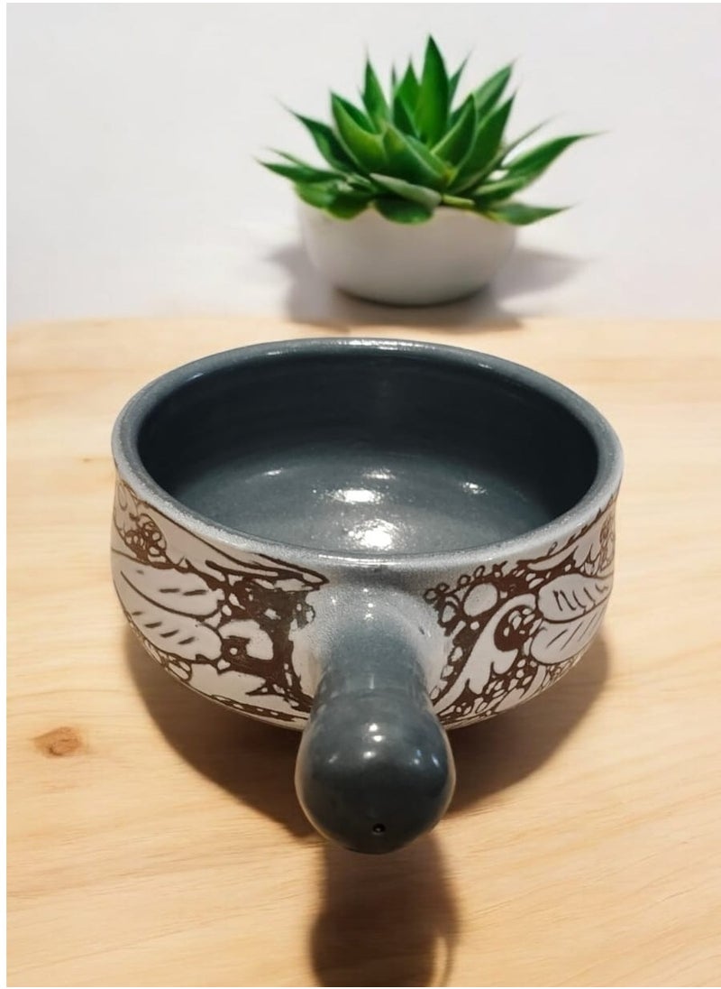 Generic - Hand painted porcelain casserole in the shape of a frying pan, 14 cm - Image 1