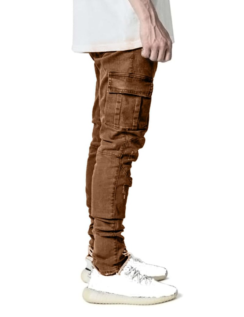 HUNGSON Men's Slim Fit Jeans 7 Pockets Stretch Skinny Denim Pencil Pants Nova Fashion - Image 3