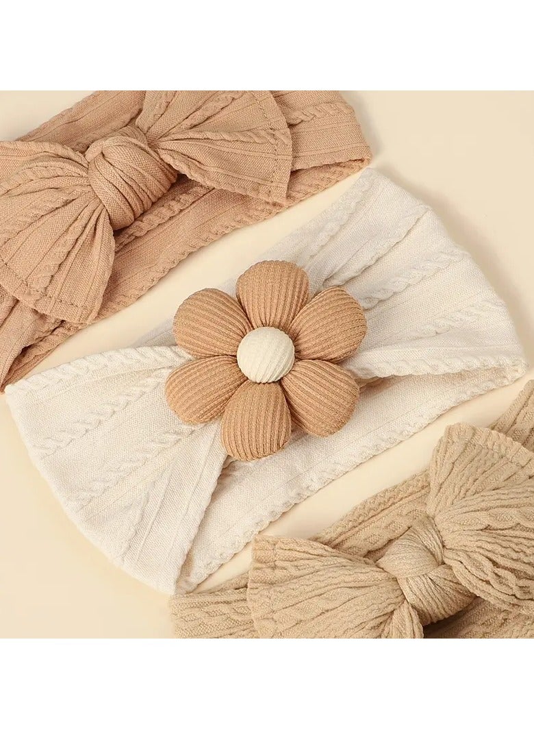 Goolsky 3 قطع أربطة رأس ناعمة وقابلة للتنفس للفتيات والفتيان - تصميم زهور لطيف، طراز قديم، مثالية لجميع المواسم، رباط شعر، JRALON - Image 2